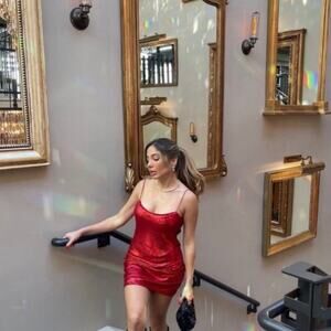 NWT Zara Red Sequin Drape Blogger Mini Dress.